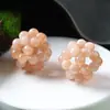 Brincos de Pedra Natural Pulseira Colar Corrente para Celular Contas Bola de Cristal Bola de Flor Acessórios de Joias DIY Cristal Tecido
