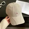 Chapéu de sol retrô estilo coreano com bordado de letra para mulheres, circunferência da cabeça grande, aba larga, faz o rosto parecer menor, boné de beisebol casual