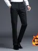 Otoño 2026 Nuevos Pantalones Casuales para Hombre Elásticos Formales de Traje Rectos de Negocios Largos Estilo Delgado Estilo con Forro Polar