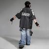 Terno de hip-hop para meninas, jeans solto, manga curta, para meninos, infantil, hip-hop, performance, hip-hop, moda infantil, roupas