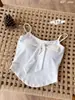 Camisola con lazo picante para mujer, con sujetador incorporado, hermoso diseño en la espalda, corte ajustado, adelgazante, a la moda, top corto versátil