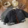Roupas de Algodão para Meninos Estilo Novo para Meninas Roupas de Algodão para Bebês Outono e Inverno Jaqueta de Algodão Estilosa para Crianças Média-Grossa Jaqueta de Basebol Jaqueta Outerwear