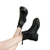 Botines calcetín forrados de polar, botas estilo Martin de suela gruesa, zapatos de mujer, nueva colección otoño/invierno 2026, botines finos forrados de polar, botines sencillos para mujer, botas de moda ajustadas