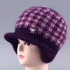 Gorro de punto forrado de forro polar a prueba de viento y resistente al frío para otoño e invierno, diseñado para proteger las orejas, para madres de mediana edad y mayores