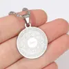 Colar Pingente Rúnico Estrela de Nove Pontas de Aço Inoxidável Europeu e Americano Mais Vendido Transfronteiriço, Acessórios de Colar Pingente Redondo Nicho Personalizado Atacado