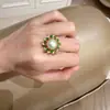 Anillo de Perla de Agua Dulce Natural de Zhuji, Anillo Abierto de Perla Grande Elegante de Gama Alta, Joyería de Moda para Mujer al por Mayor