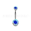Anillo para Ombligo Cilíndrico de Aleación de Titanio F136 con Incrustación de Circonita, Anillo para Ombligo con Rosca Interna, Joyería para Piercing de Aleación de Titanio