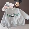 Roupas de Outono para Meninas Novo Estilo Moletom Infantil Estilo Coreano Camiseta Básica Estampada Camiseta de Manga Longa Tops Soltos para Bebê Roupa da Moda
