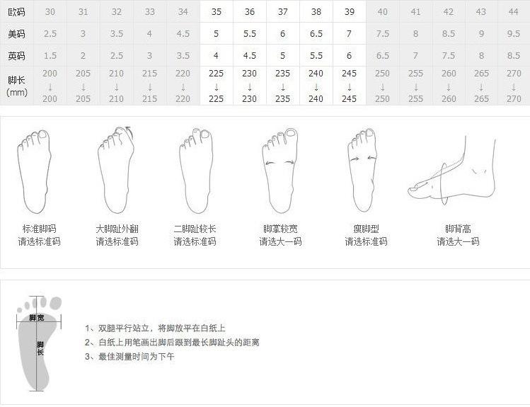 尺码表格