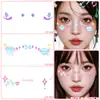 Atmósfera Navideña Transfronteriza Pegatinas de Tatuaje Coloridas de Corazón Dulce Rubor Pegatinas de Rostro con Brillo Maquillaje Atmósfera de Festival de Música Pegatinas Creativas