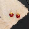 Pendientes Ancola Red Love para mujer, otoño e invierno, estilo vintage, de alta gama, elegantes, elegantes, para la oreja.