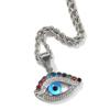 Hip-Hop Transfronterizo Europeo y Americano Nuevo Colgante Ojo Azul de Acero Inoxidable Cadena de Suéter de Nicho Creativo Collar Joyería