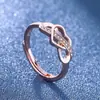 Anillo de Diamante de Zirconia con Forma de Corazón y Forma de 8, Estilo Europeo y Americano, Popular en Ventas Transfronterizas, para Mujer, Anillo de Corazón con Cruz Simple y de Moda de Gama Alta