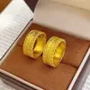 Anillo de cobre bañado en oro vietnamita de estilo chino tradicional, con intrincada filigrana y diseño de moneda calada, para el dedo índice, al por mayor
