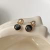 Aretes elegantes de alta gama con perlas naturales de fritilaria negra, nicho, otoño e invierno, retro, de lujo ligero, joyería nueva para mujer