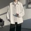 Nova camisa masculina branca bordada estilo chinês, uma camisa sofisticada e estilosa de manga comprida para primavera e outono, com design estilo cardigã e colarinho DK