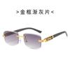 Gafas de Sol para Mujer 2026 Primavera Nuevo Estilo Gafas de Sol Degradadas sin Marco de Alta Gama Gafas de Sol Retro Europeas y Americanas Transfronterizas para Hombre