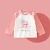 Camisetas de Algodão Puro Infantis para Primavera e Outono de Manga Longa, Tops de Outono para Meninos, Para Usar Sozinho, Camisetas Básicas para Meninos e Meninas, Tops Estilo Infantil