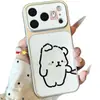 Calça de Rasgar Cachorrinho Branco Capa de Celular Compatível com iPhone 16 Pro Max Capa de Celular Apple 17 Capa de Transformação Instantânea Galvanizada