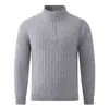 Jaqueta Suéter Gola Alta Meio Zíper Estilo Americano para Comércio Exterior Transfronteiriço Outono e Inverno Tricô Trançado Solta Casual Masculino Tricô Suéter