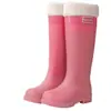 Botas de Lluvia de Moda, Engrosadas y de Terciopelo, de Caña Alta para Exteriores Cálidas para Mujer, Zapatos Impermeables para Cocina, Zapatos de Trabajo Antideslizantes para Mujer