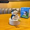 Cien Mau Estilo Original de Talla de Madera Postura de Pie Miau Miau Adornos de Muñeca de Resina Lindo Muppet Decoraciones Creativas para el Hogar y Escritorio