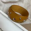 Nuevo Estilo Chino Cuadrado Geométrico Redondo Remache Pulsera de Madera Retro Única Elegante Pulsera Diseño de Nicho Joyería de Mano