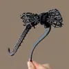 Novo prendedor de cabelo torcido com laço de rede e strass para mulheres, estilo de alta qualidade, acessório de cabelo para meio rabo de cavalo na parte de trás da cabeça