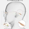 Óculos de Grau Sem Aro Ultra Leves de Titânio Puro com Armações Grandes que Fazem o Rosto Parecer Menor, Disponíveis com Lentes de Grau, Óculos Tendência e com Visual Natural para Mulheres
