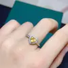 Anel de Dedo Citrino Natural Antigo com Microincrustação de Pedra Preciosa Vintage Luxo Leve Alto Senso de Personalidade Design de Nicho Senso de Amor