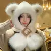 Conjunto de Gorro y Bufanda para Mujer, Nuevo Modelo de Invierno 2026, Lindo y Esponjoso, Para Circunferencia de Cabeza Grande, Engrosado, A prueba de viento para Ciclismo