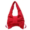 Tendência Novo Design de Moda Senso de Algodão Laço Bolsa de Axila Casual Versátil Personalizada Estilo Simples Bolsa de Ombro Feminina