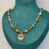 Collar Hecho a Mano con Piedras Naturales y Perlas, Colgante de Turquesa Azul Vintage, Cadena para Clavícula de Moda de Lujo Ligero, Estilo de Nicho