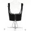 Conjunto de Corset com Alças Curtas Conjunto de Duas Peças Camisa Lisa Sexy Estilo Europeu e Americano