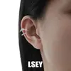Ear Cuff Original de Zirconia con Forma de Meteoro en Plata Pura S925, Sencillo y Lujoso, Pendientes de Zirconia con Forma de Estrella de Cinco Puntas Súper Brillantes, Joyería de Plata de Nicho