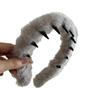 Diadema Vintage de Felpa con Dientes de Estampado de Leopardo para Mujer Antideslizante para Lavar la Cara, Clip para el Cabello, Accesorios para el Cabello para Maquillaje, Diadema, Accesorios para el Cabello de Otoño e Invierno