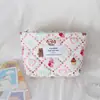 Bolsa de Algodón Acolchada Estilo Coreano Linda para Labiales, Cartera Dulce para Damas, Neceser Portátil, Bolsa de Maquillaje