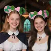 Nueva Diadema Corona Escoba Cabeza de Mickey Rosa Verde Diadema Decoración Fiesta Temática Wicked Diadema