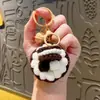 Llavero de Pastel de Frutas Tejido de Ganchillo Dibujo Animado Lindo Macarrón Pareja Bolso Colgante de Peluche Regalo Venta al por Mayor