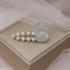 Presilha Bico de Pato Pérola Estilo Coreano Grampo Fofo de Urso Presilha para Franja de Coelho Acessórios de Cabelo de Menina Doce Grampo de Cabelo Adorno de Cabeça