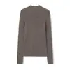 Camisa Básica de Lã Merino 48 Fios BiellaYangzi da Alemanha com Gola Meia-Alta Tricotada para Mulheres, Novo Suéter de Inverno