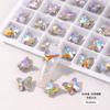 Nido de Pájaro Mariposa Explotando Cristal K9 de Alta Calidad Punto de Color Forma de Diamante Adorno de Mariposa Tridimensional Accesorios para Uñas de Diamante Mariposa al por Mayor