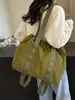 Bolsa Tote de Lona de Grande Capacidade para Mulheres 2024 Primavera Nova Mochila Casual Textura Bolsa de Ombro Axila para o Dia a Dia