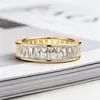 Anillo Yanbai Cuadrado de Circonita Exquisita Ultra Brillante Popular Europeo y Americano, Anillo de Lujo Ligero de Gama Alta Único con Diamantes Completos de Nicho