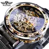 Nuevo Reloj Winner para Hombre Moda Casual Clásico Popular Corte Hueco Pedrería Mecánico Manual