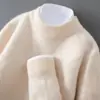 Suéter grosso de lã 100% pura para outono e inverno, novo suéter de jacquard com gola alta para homens, camada base casual de negócios