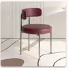 Silla de Comedor para el Hogar, Taburete de Mesa de Comedor Simple con Respaldo, Silla de Metal Estilo Crema para Sala de Estar, Comedor, Ocio, Comercial, Hotel