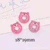 Accesorios de Resina de Simulación Oso Fresa Lindo Creativo Rosquilla Material de Parche para Accesorios de Teléfono Móvil Hebilla de Zapato Accesorios para el Cabello DIY