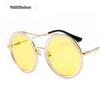 Óculos Retrô Jamie 9108 para Homens, Estilo Coreano Moderno, Óculos de Sol Artísticos de Metal com Aro Completo Redondo com Lentes Transparentes Oceânicas