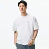 Roupas Masculinas Xintang 2026 Verão Novo Vintage Cor Sólida Retalhos Manga Curta Estilo Americano Solto Gola Redonda Camiseta